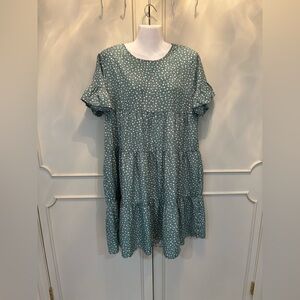 SHEIN Green Polka Dot Mini Dress